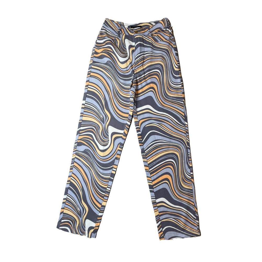 NWT Forever 21 Set| Allover Abstract Brown Multi Crop‎ Top & Matching Pants - M - Picture 3 of 5